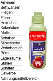 Solfac EW,  Schabenbekämpfung, Zulassung § 18 Infektionsschutzgesetz, Nr. B-0068-00-00, gegen Deutsche & Orientalische Schaben